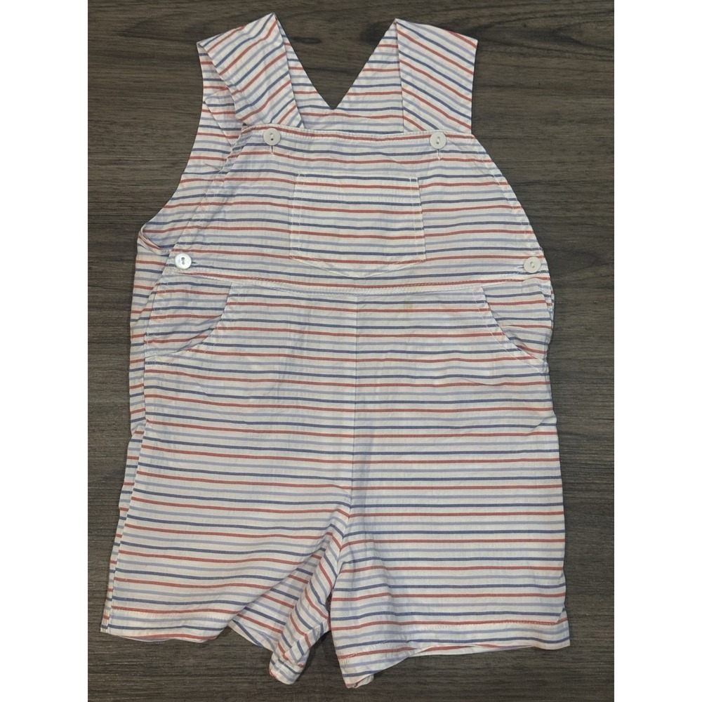 Bella Bliss Jon Jon 2T Red Blue Stripe Classic Preppy Southern Heirloom Romper